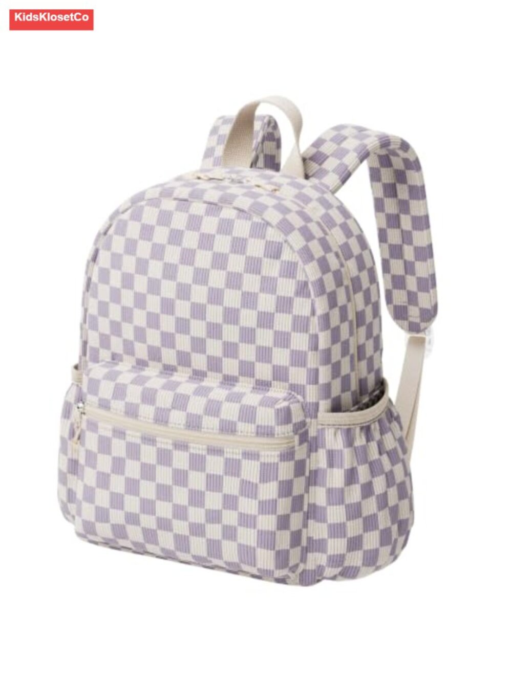 Kids Backpack Corduroy Chest Strap 15x11x5 Double Zippers